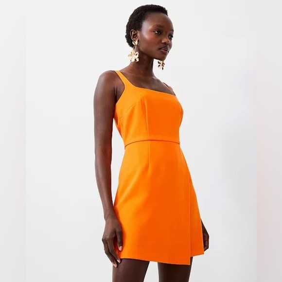 FRENCH CONNECTION Persimmon Orange Crossover Pinafore Envelope Dress Size 10 NWT - Picture 1 of 8